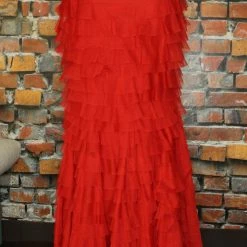 Vintage Collection Red Ruffle Skirt Bottoms