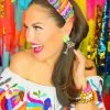 Brianna Cannon Hats/Headbands/Scarves/Gloves Rainbow Serape Fiesta Crystal Headband